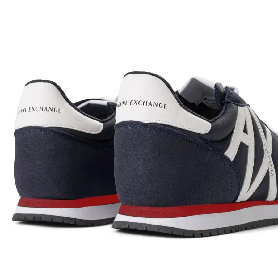 ARMANI EXCHANGE Logo Lace-Up XUX017 Sneakers - NVYRED