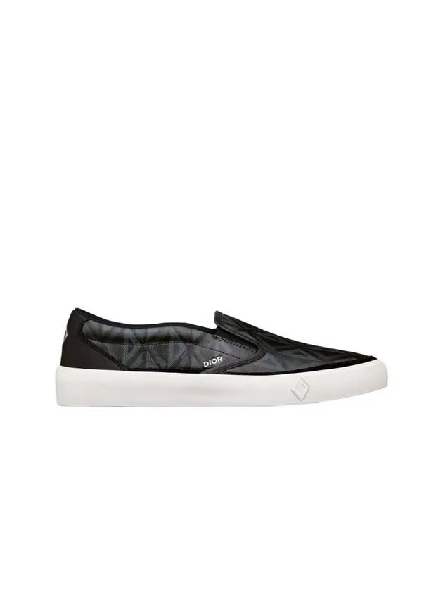 B101 CD Diamond Canvas Smooth Calfskin Sneakers Black