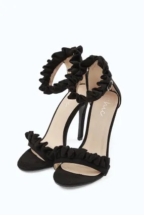 Black Frill Edge High Heel Shoes