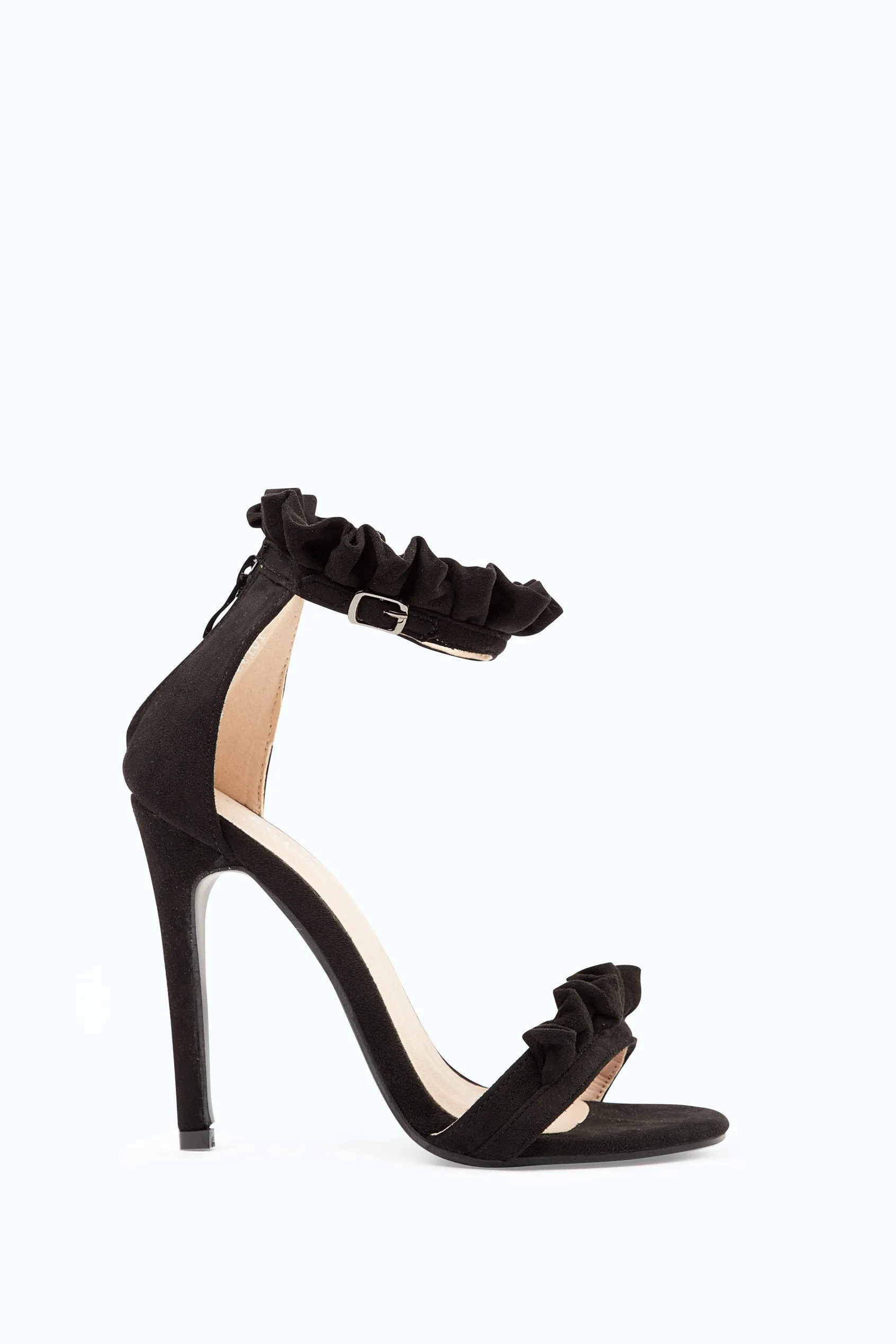 Black Frill Edge High Heel Shoes