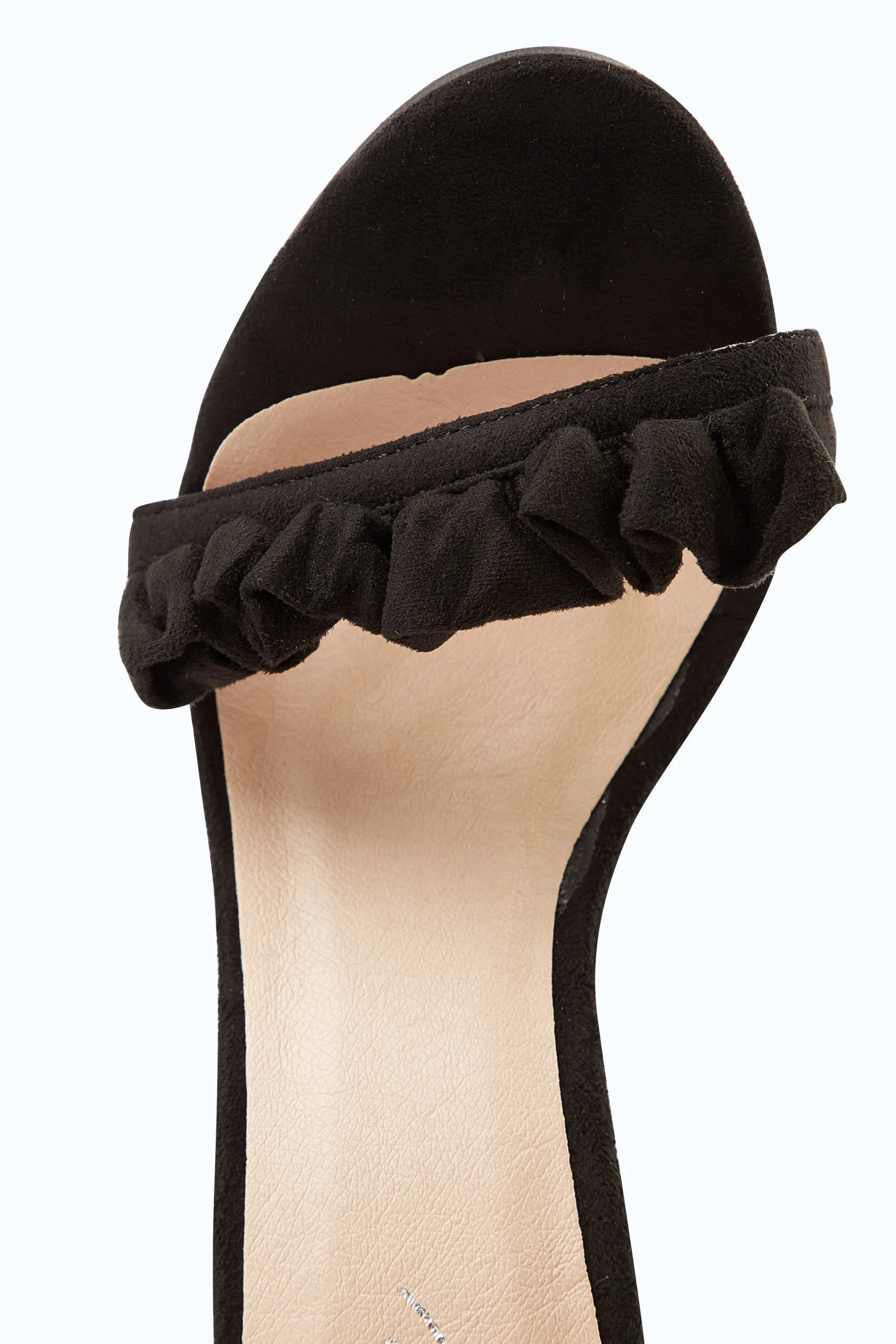 Black Frill Edge High Heel Shoes