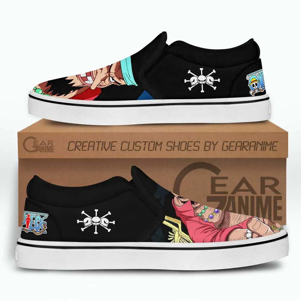 Blackbeard Slip On Sneakers Custom Anime OP Shoes