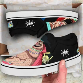 Blackbeard Slip On Sneakers Custom Anime OP Shoes