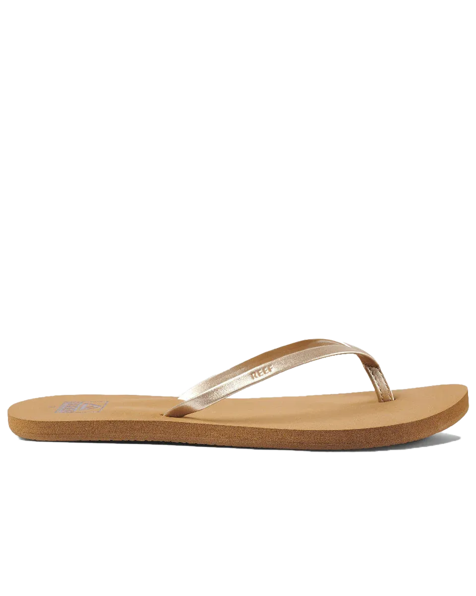 Bliss Nights Flip Flops in Tan Champagne