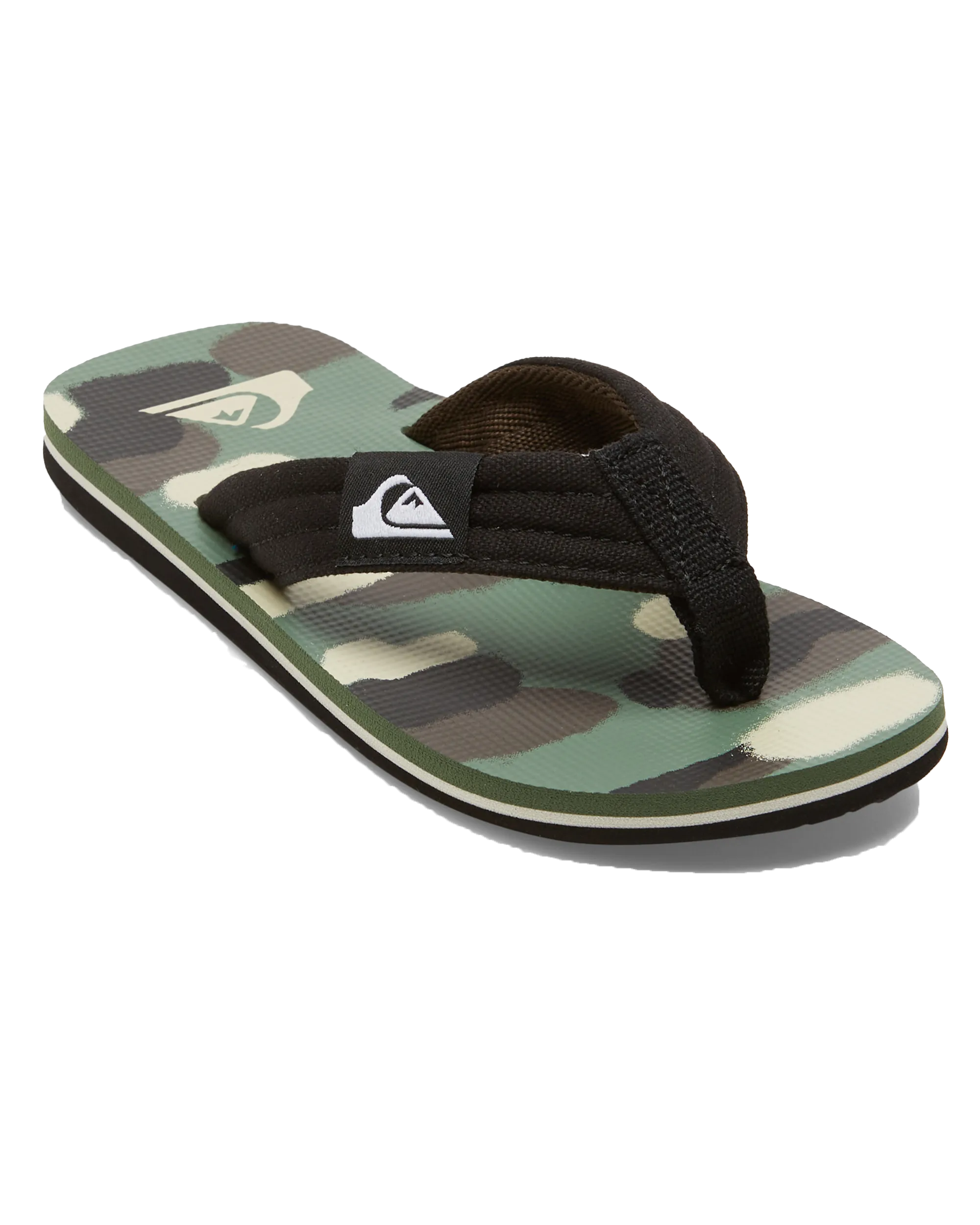 Boys Molokai Layback II Flip Flops in Black, Brown & Green