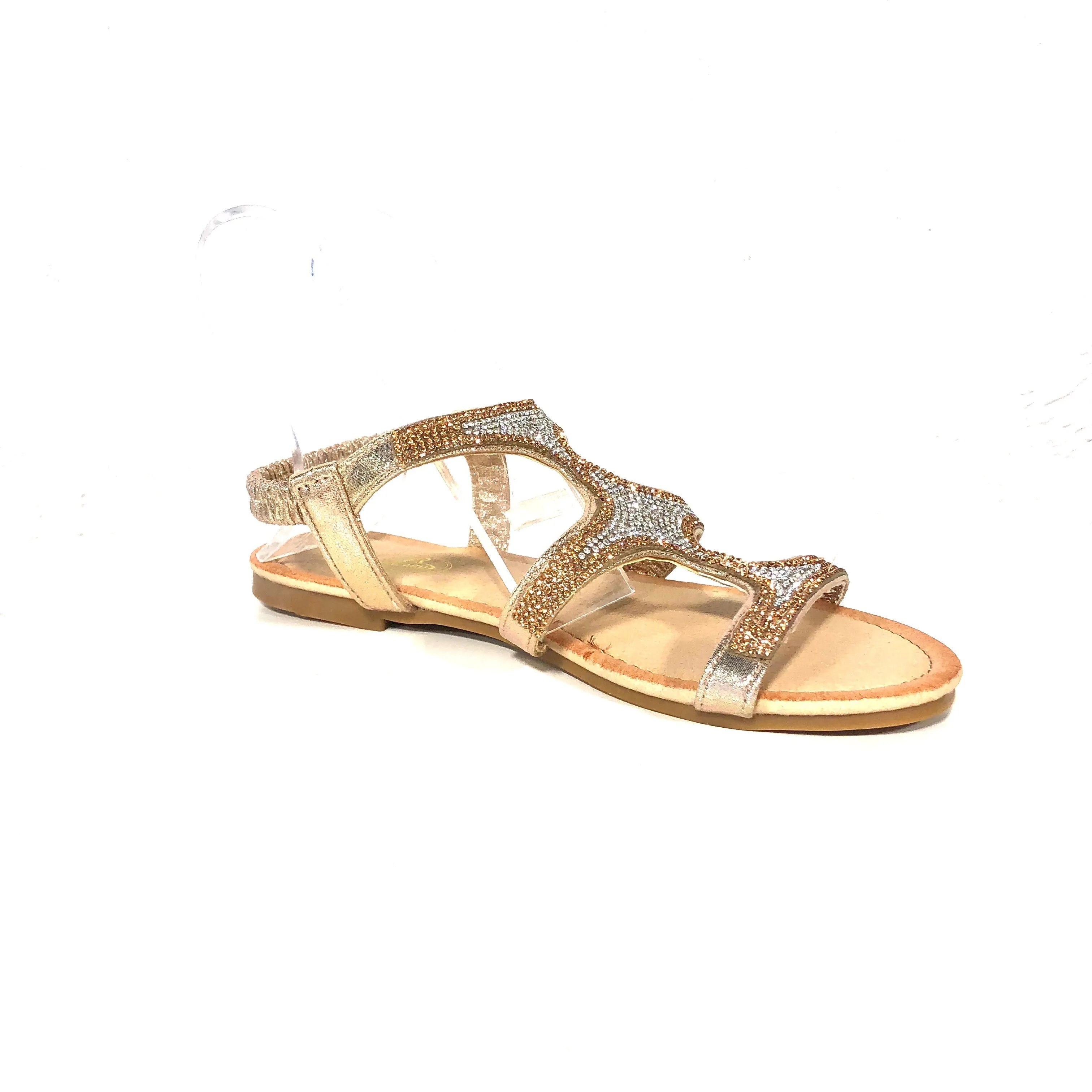 Champagne Rose Gold Strappy Sandals