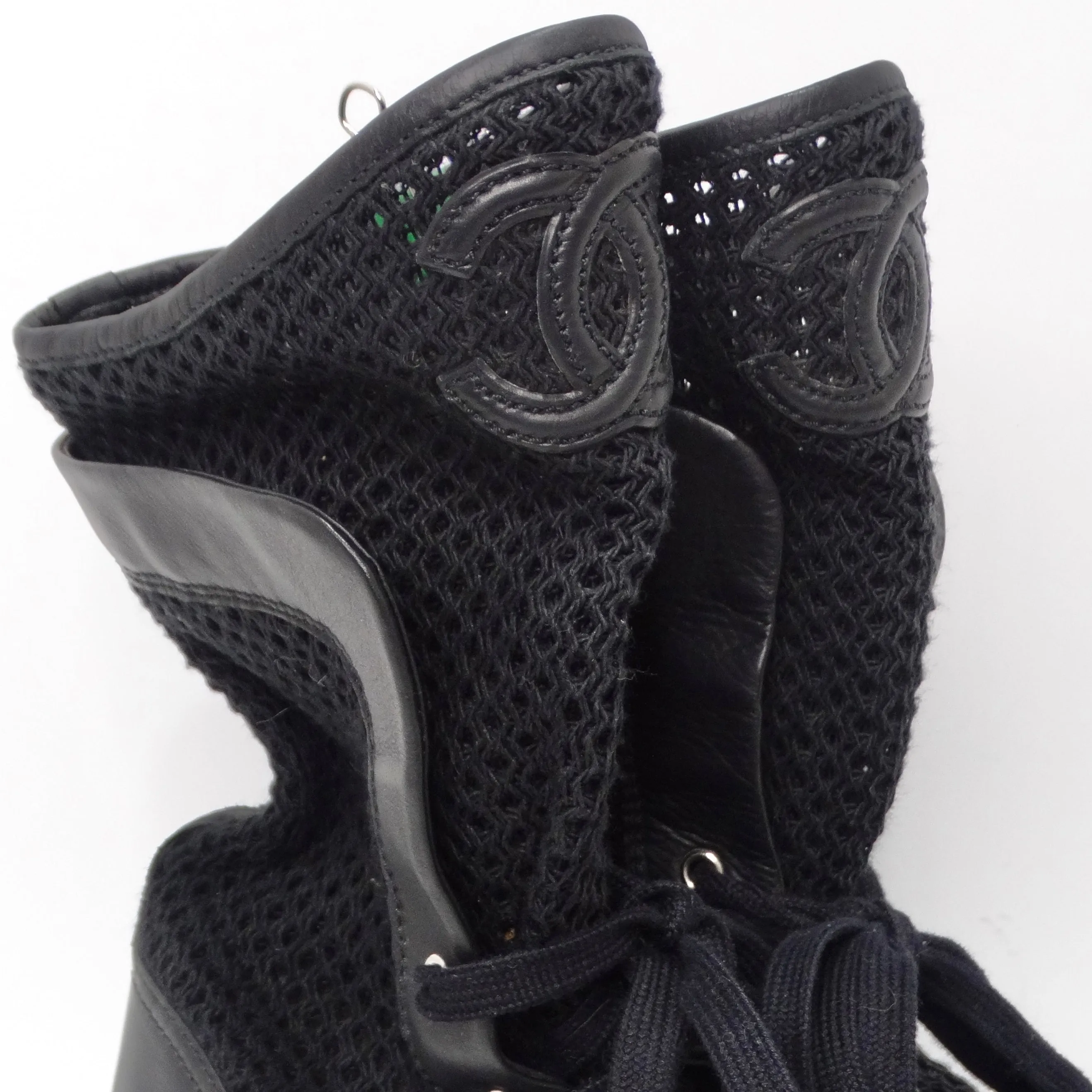 Chanel 1990s Black High Top Sneakers