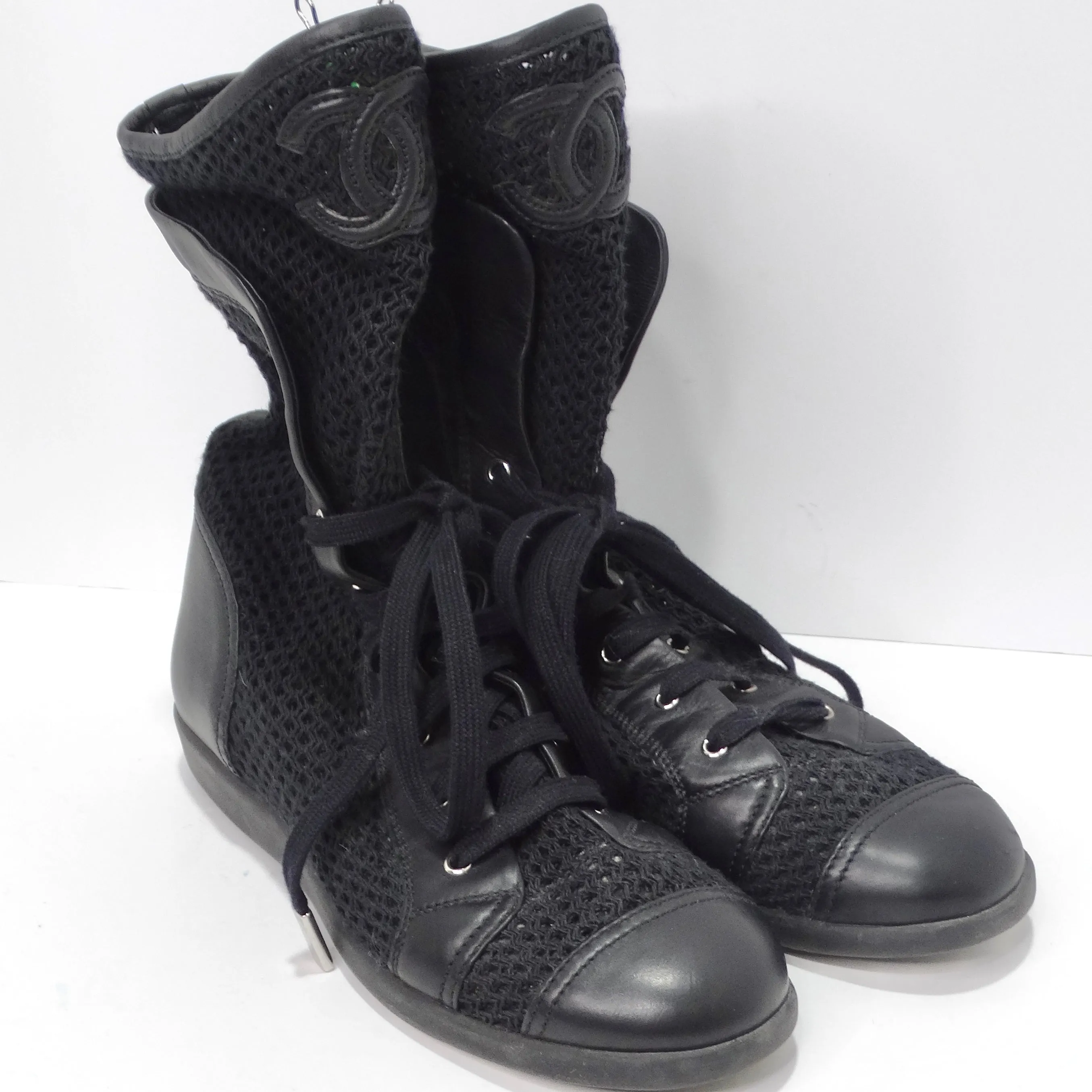 Chanel 1990s Black High Top Sneakers