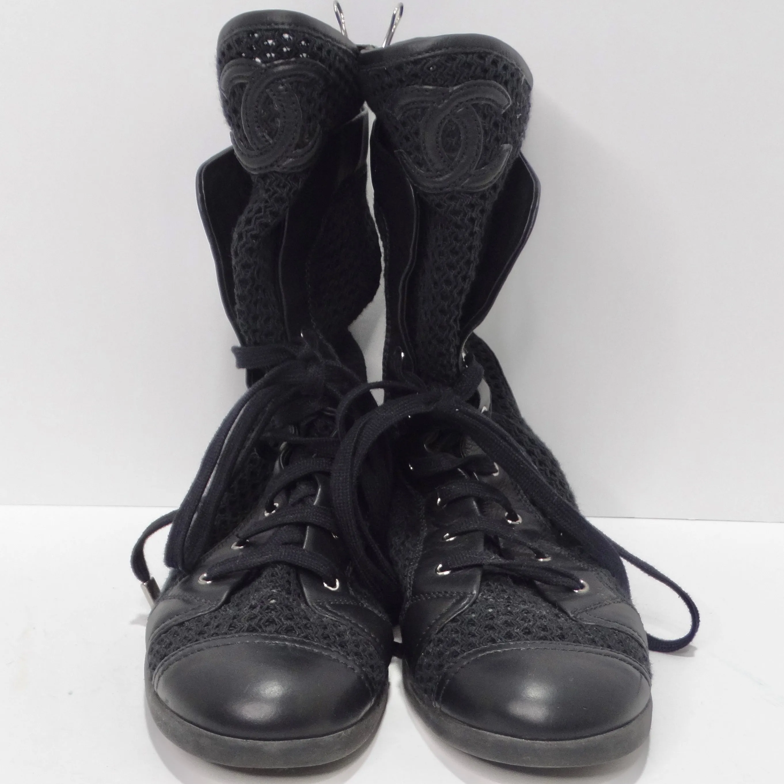 Chanel 1990s Black High Top Sneakers