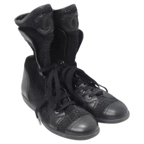 Chanel 1990s Black High Top Sneakers