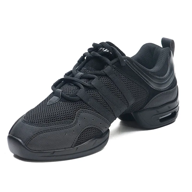 D223M Sansha Dance Sneakers UNISEX Black Air Mesh Split-sole Practice- Line Dance -Salsa Dancing Shoes