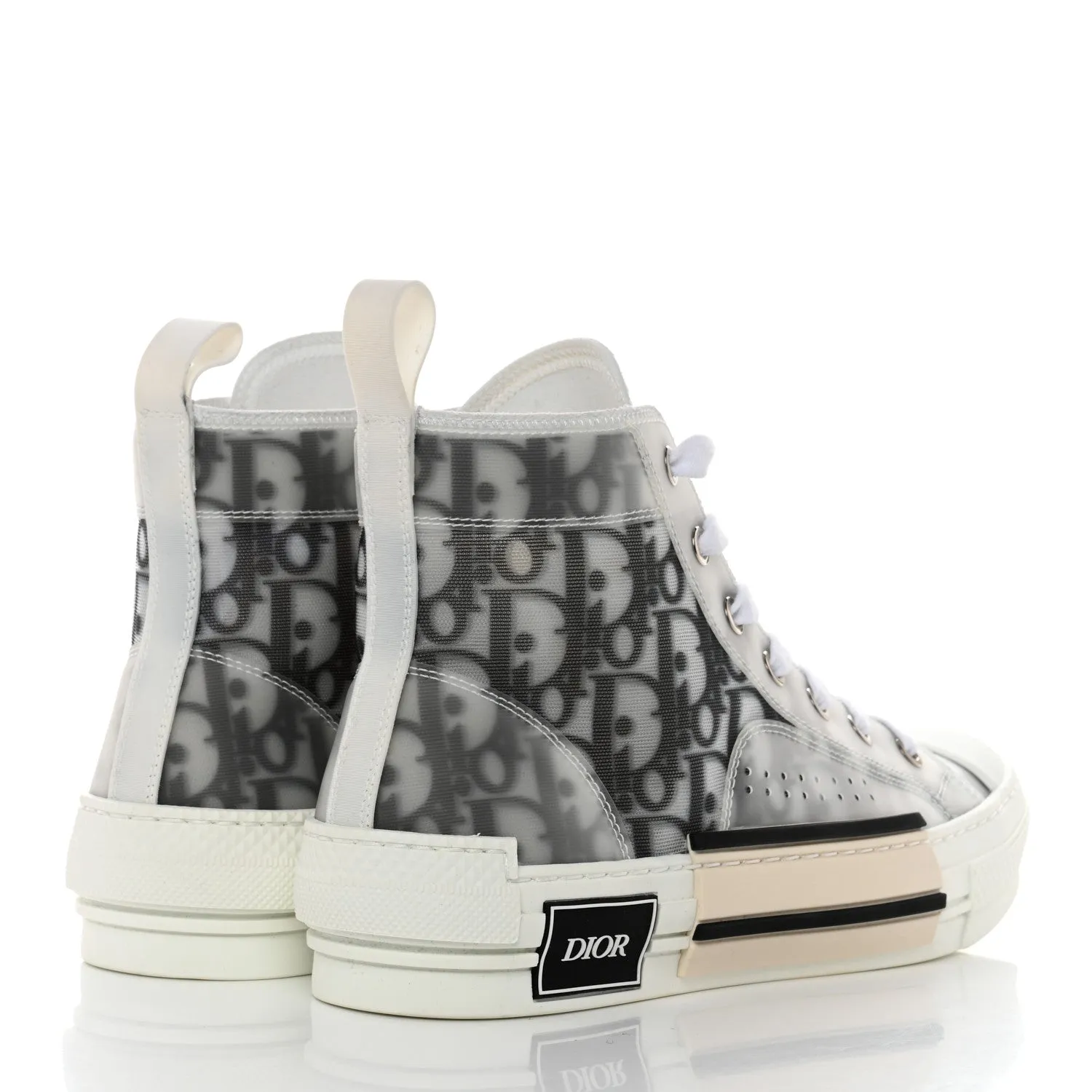 DIOR MEN'S B23 OBLIQUE CANVAS HIGH TOP SNEAKERS