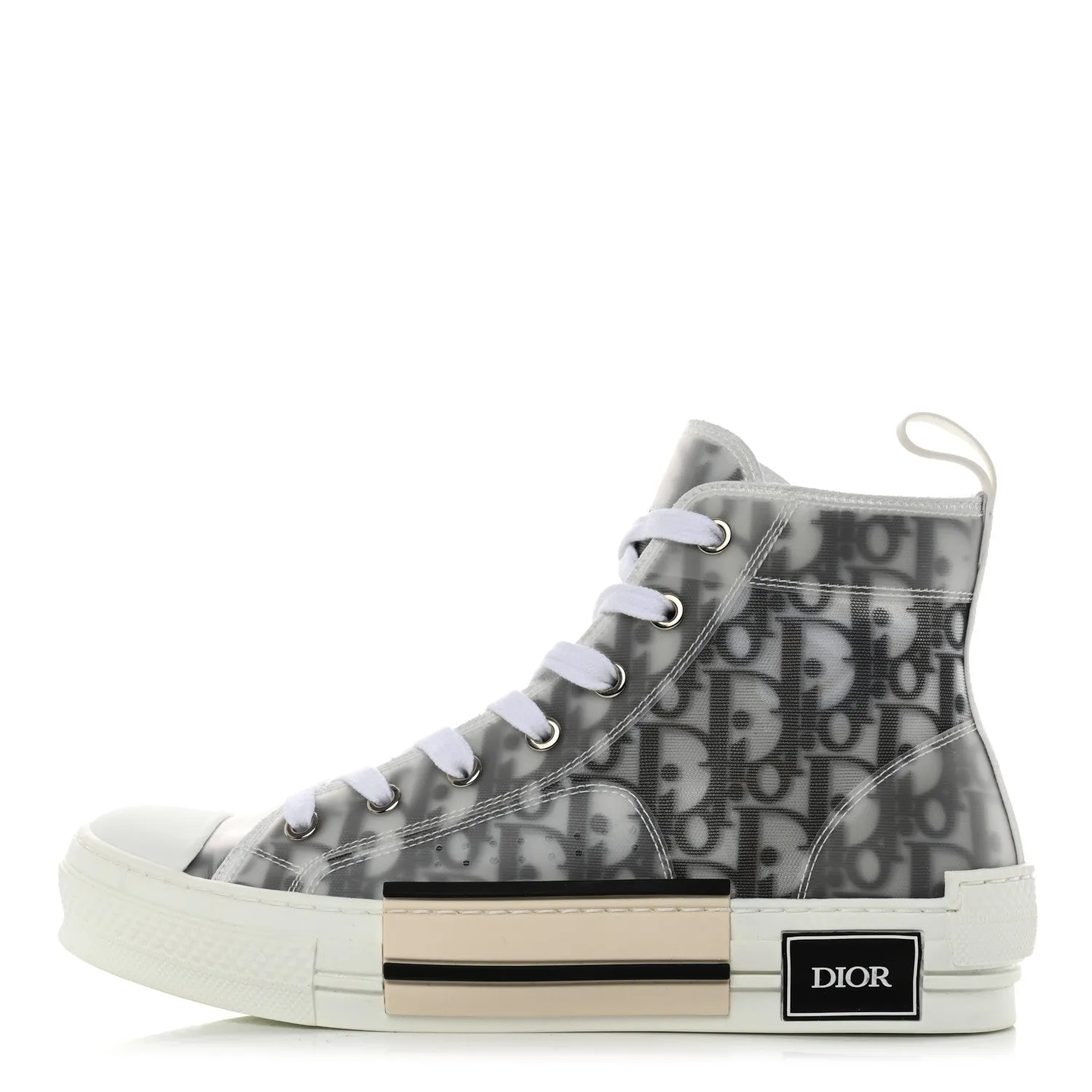 DIOR MEN'S B23 OBLIQUE CANVAS HIGH TOP SNEAKERS