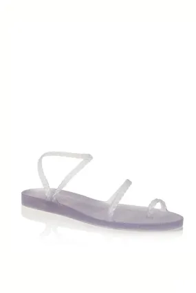 Eleftheria Jelly Clear Silver Glitter Sandals