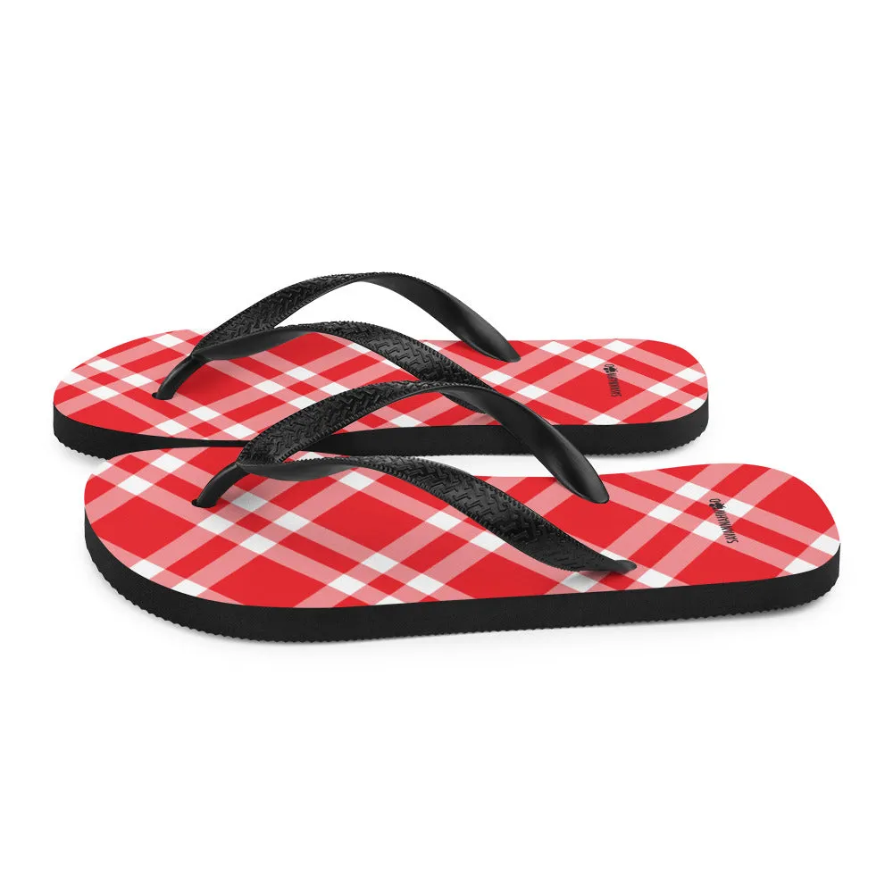 Flip-Flops Women's Red and White Gingham