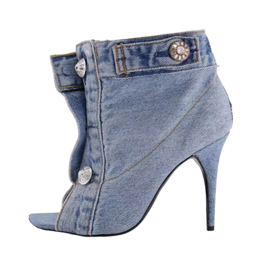 Funki Buys | Shoes | Women's Quirky Denim High Heel Shoes