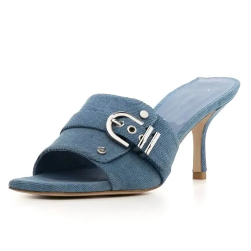 Funki Buys | Shoes | Women's Quirky Denim High Heel Shoes