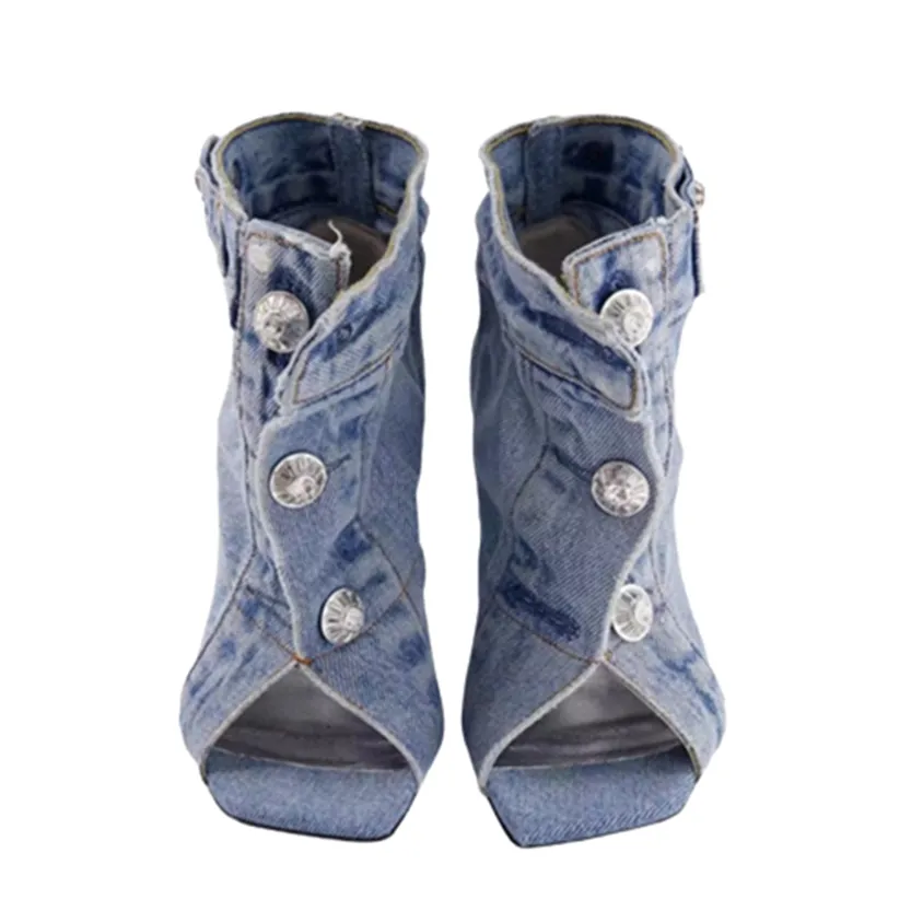 Funki Buys | Shoes | Women's Quirky Denim High Heel Shoes