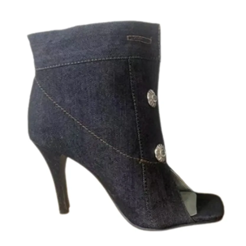 Funki Buys | Shoes | Women's Quirky Denim High Heel Shoes