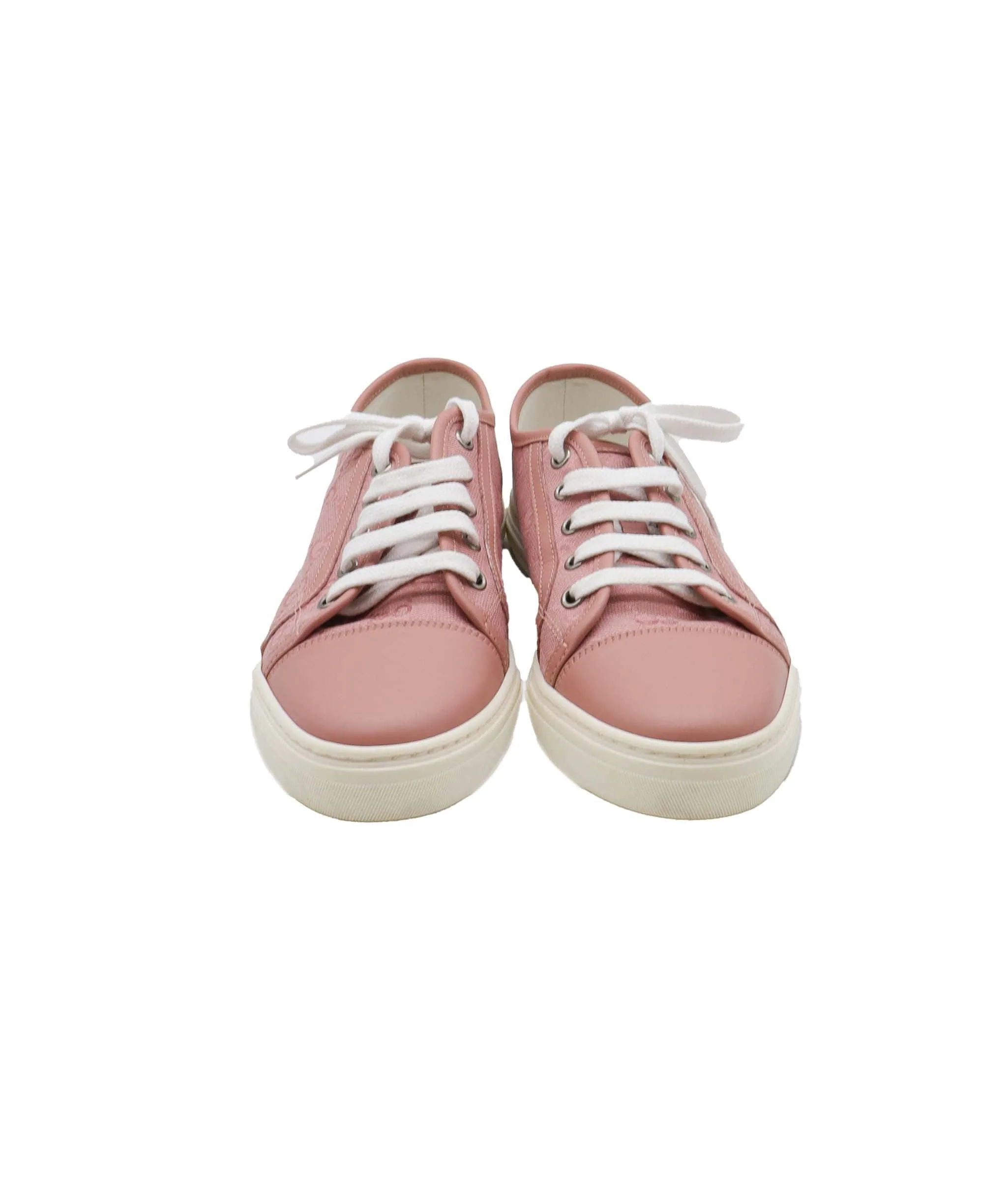 Gucci Sneakers Dusty Rose Monogram Canvas Size 37.5 SKC1872