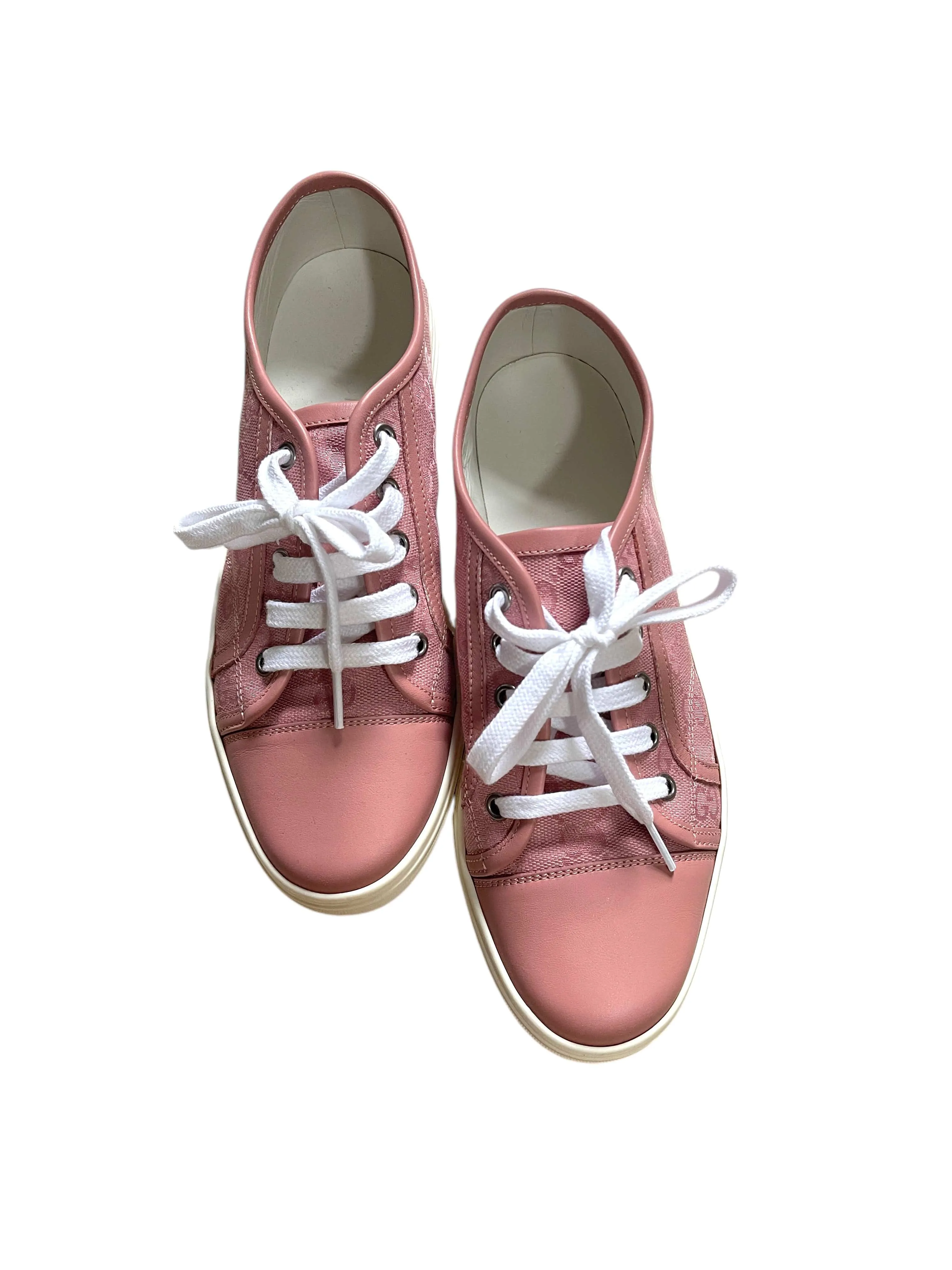 Gucci Sneakers Dusty Rose Monogram Canvas Size 37.5 SKC1872