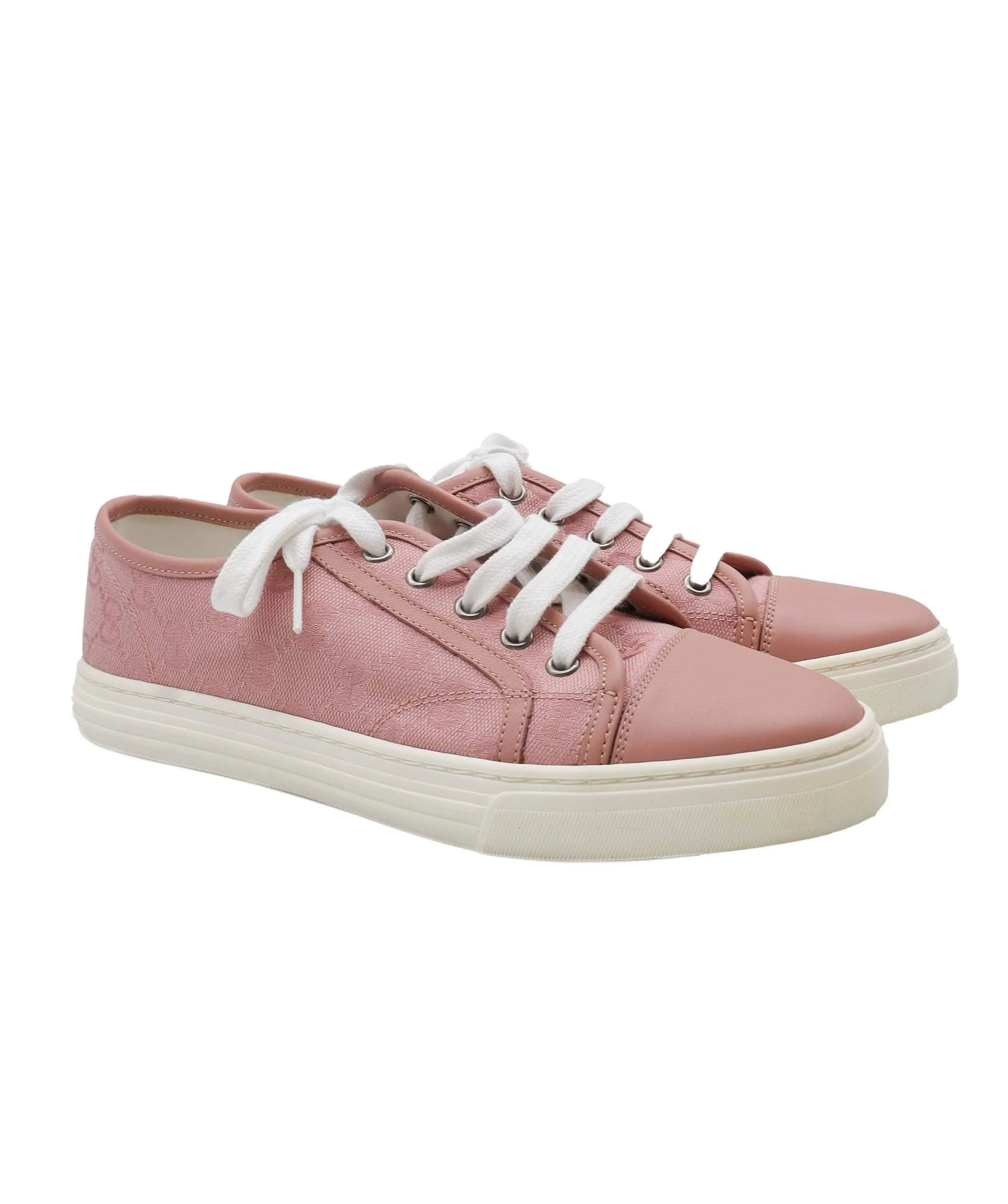 Gucci Sneakers Dusty Rose Monogram Canvas Size 37.5 SKC1872