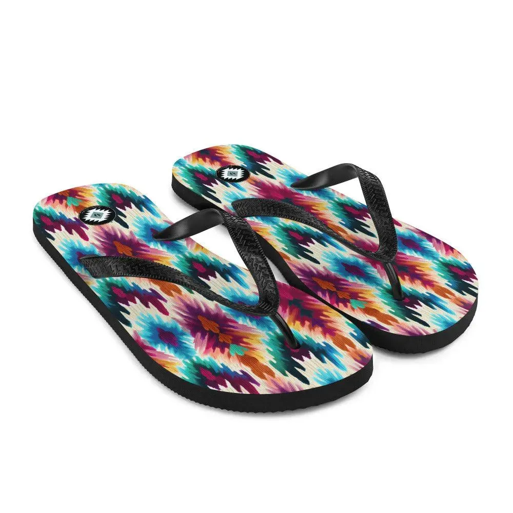 Indonesian Ikat Flip Flops