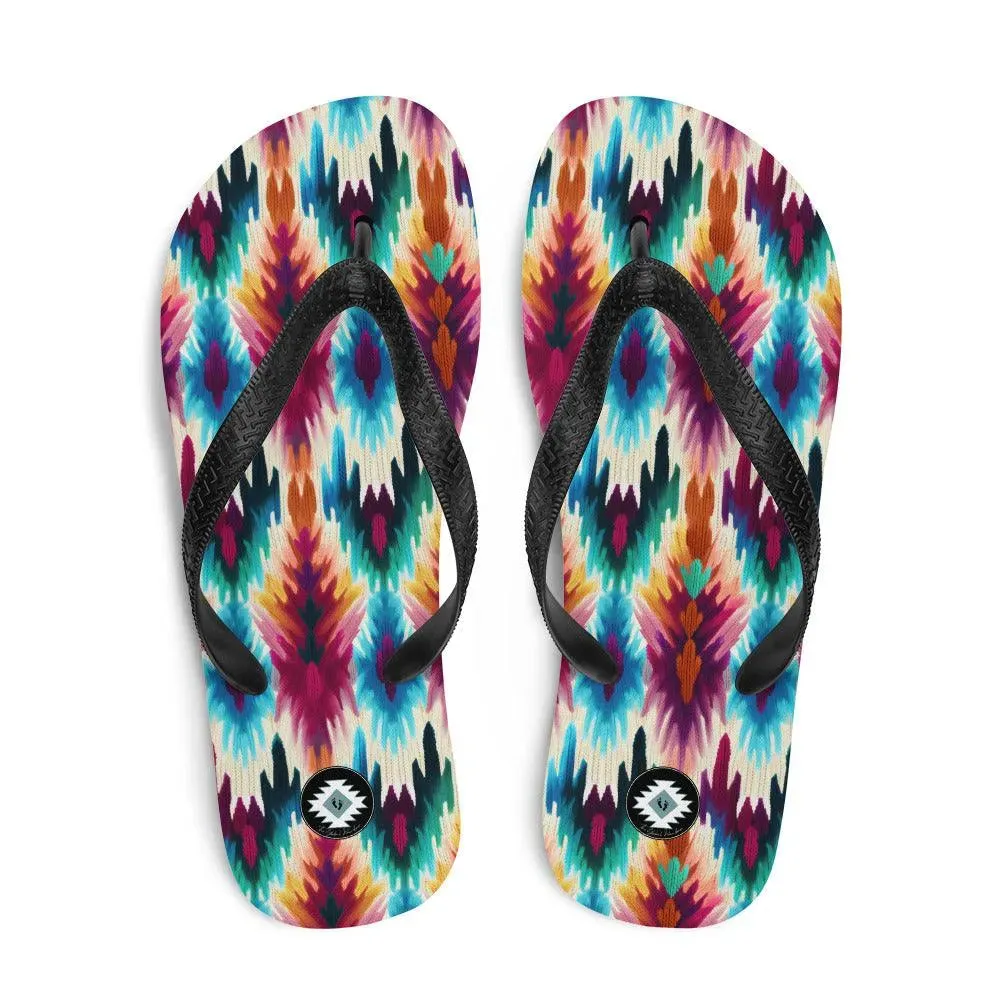 Indonesian Ikat Flip Flops