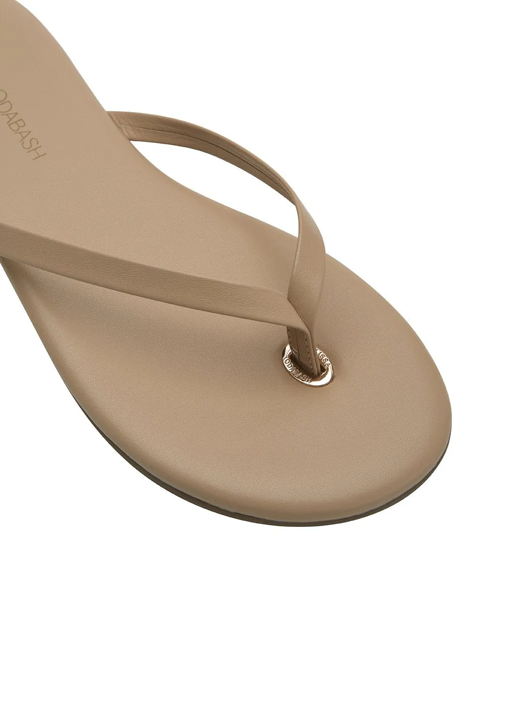 Leather Flip Flops Nude