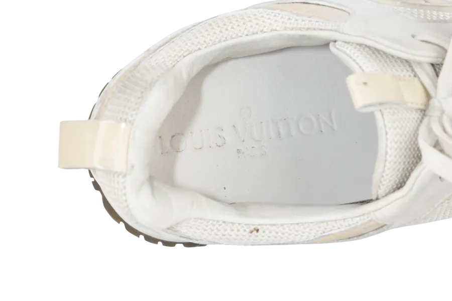 LOUIS VUITTON RUN AWAY SNEAKERS WHITE LEATHER AND MESH SIZE 37