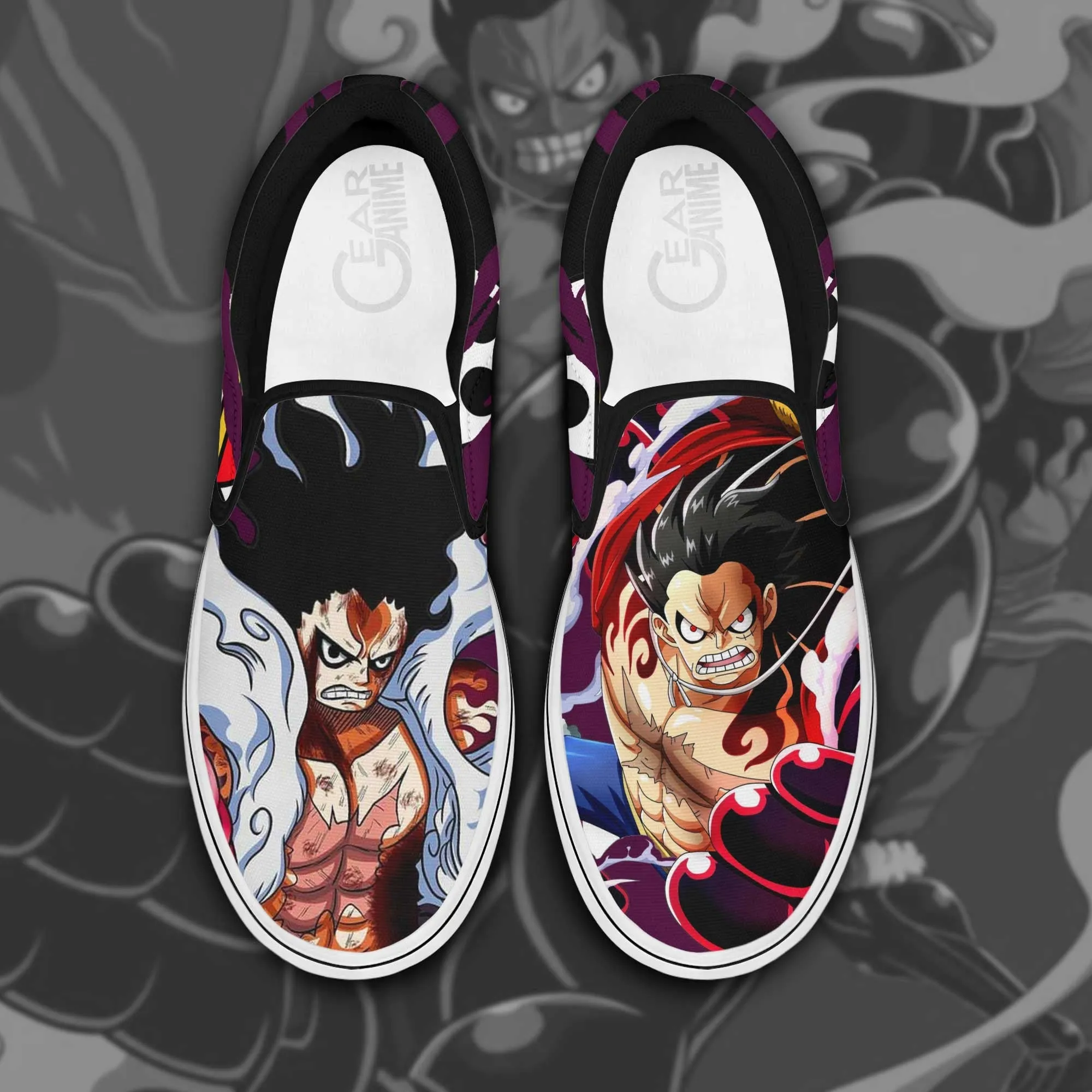 Luffy Gear 4 Slip On Sneakers OP Custom Anime Shoes