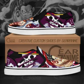 Luffy Gear 4 Slip On Sneakers OP Custom Anime Shoes