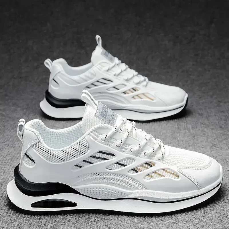 New Casual Shoes for Men Outdoor Tennis Sneakers Lightweight Lace Up Trainer Mesh Vulcanized Shoes Footwear 2025