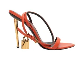 Orange Tom Ford Padlock Heeled Sandals Size 38