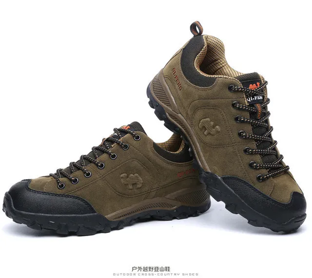 Outdoor Hiking Shoes Men Boots Spring Leather Shoes Climbing Trekking Waterproof  Men Sports Shoes Breathable Anti-skid