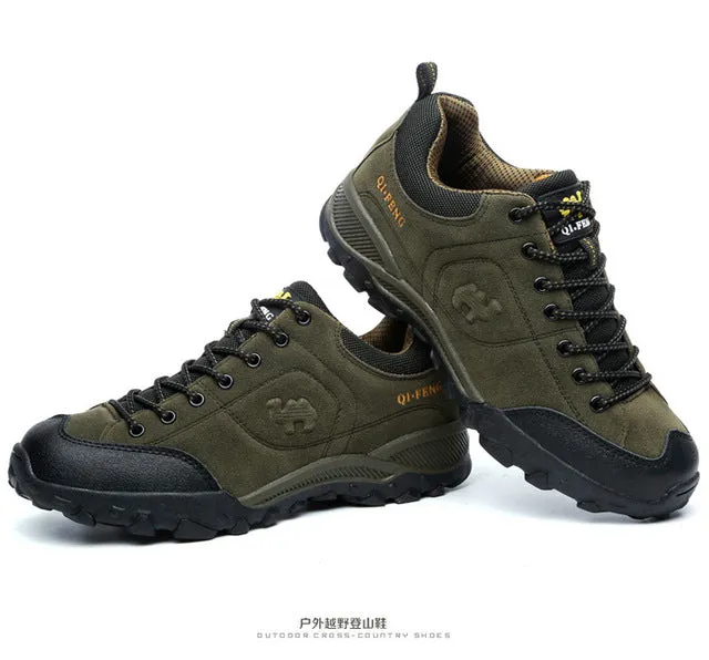 Outdoor Hiking Shoes Men Boots Spring Leather Shoes Climbing Trekking Waterproof  Men Sports Shoes Breathable Anti-skid