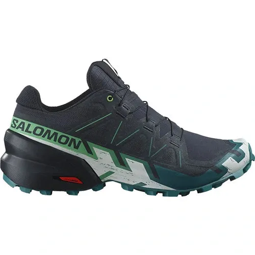 Salomon Speedcross 6 Mens Trail Running Shoes - Carbon/Tahitian Tide/White