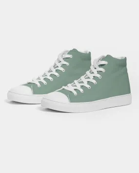 Shaded Pale Pastel Green Gray High-Top Canvas Sneakers | Women's | C30M0Y30K30