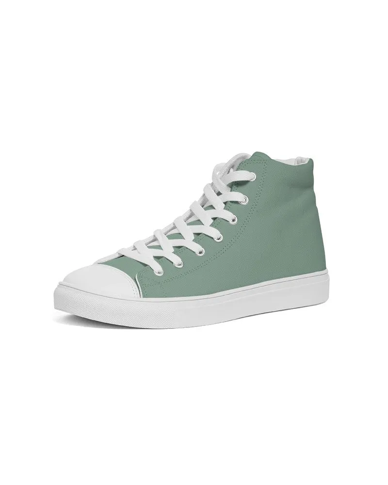 Shaded Pale Pastel Green Gray High-Top Canvas Sneakers | Women's | C30M0Y30K30