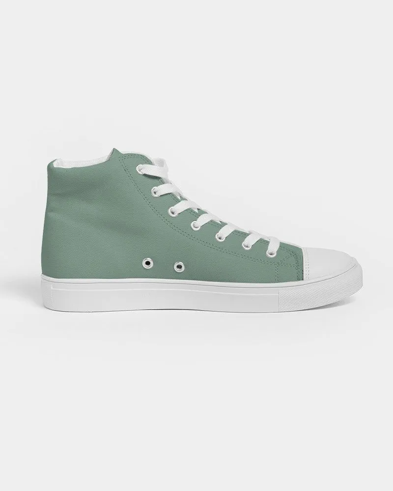 Shaded Pale Pastel Green Gray High-Top Canvas Sneakers | Women's | C30M0Y30K30