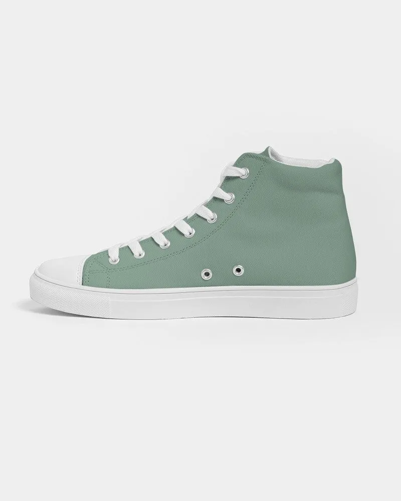 Shaded Pale Pastel Green Gray High-Top Canvas Sneakers | Women's | C30M0Y30K30