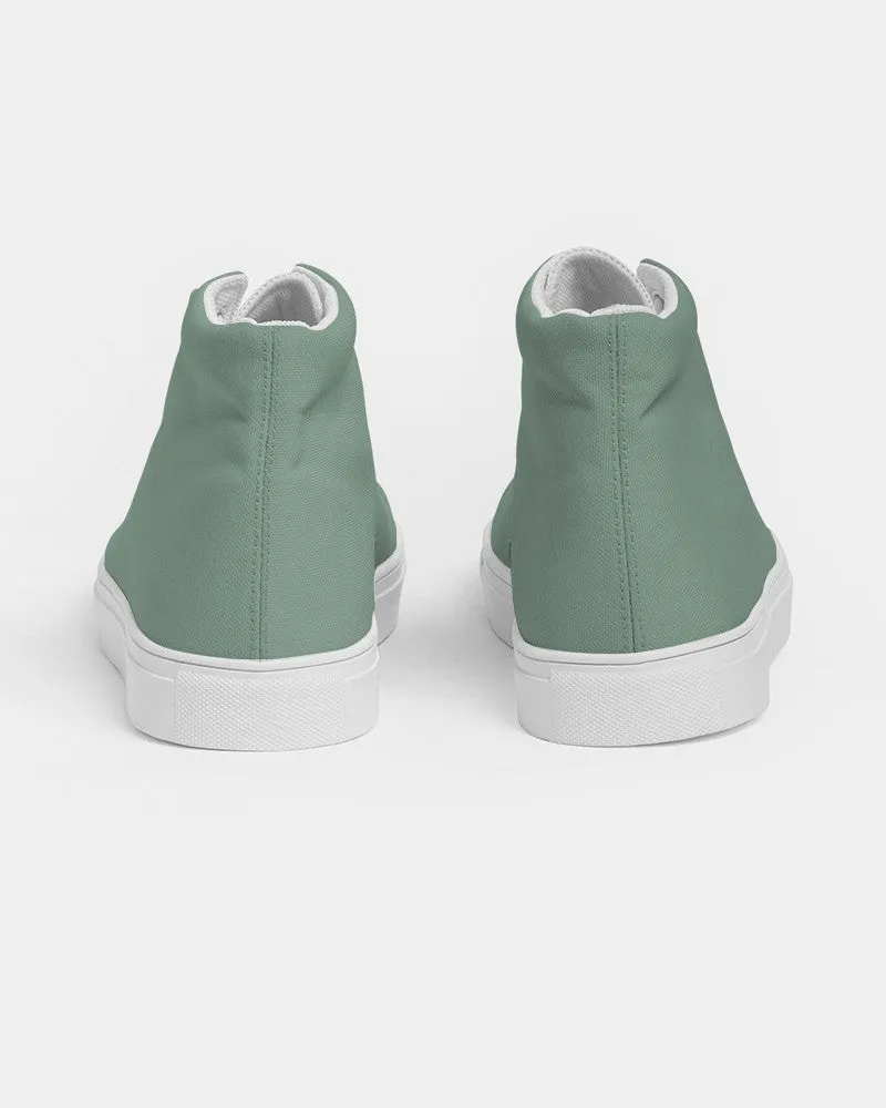 Shaded Pale Pastel Green Gray High-Top Canvas Sneakers | Women's | C30M0Y30K30