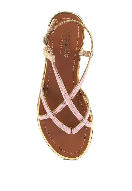 Sole Mates Leather Strappy Flat Thong Sandals