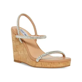 Steve Madden- Womens Udell Leather Slip On Wedge Sandals