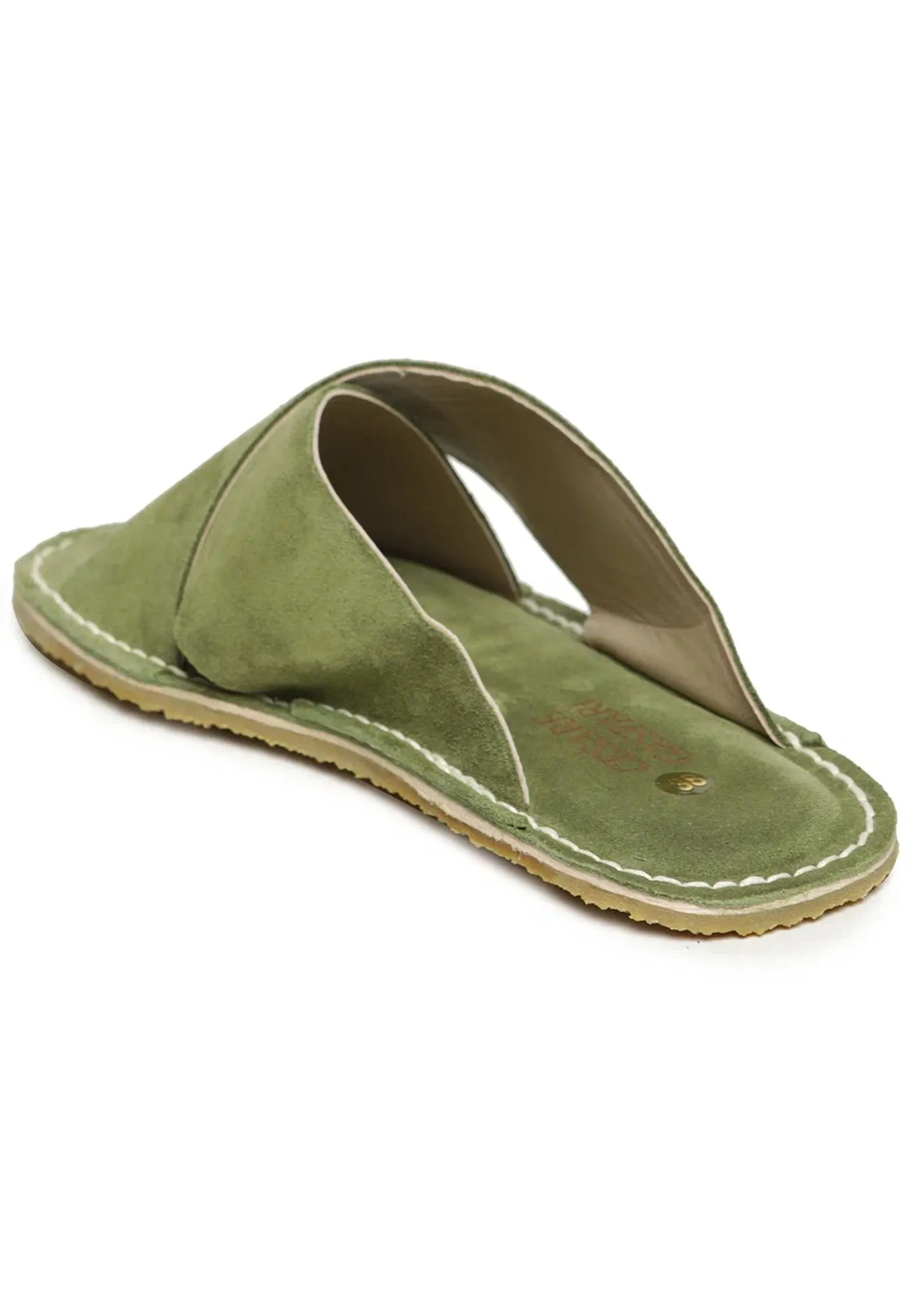 Suede Cross-Strap Slides Starsun - Green