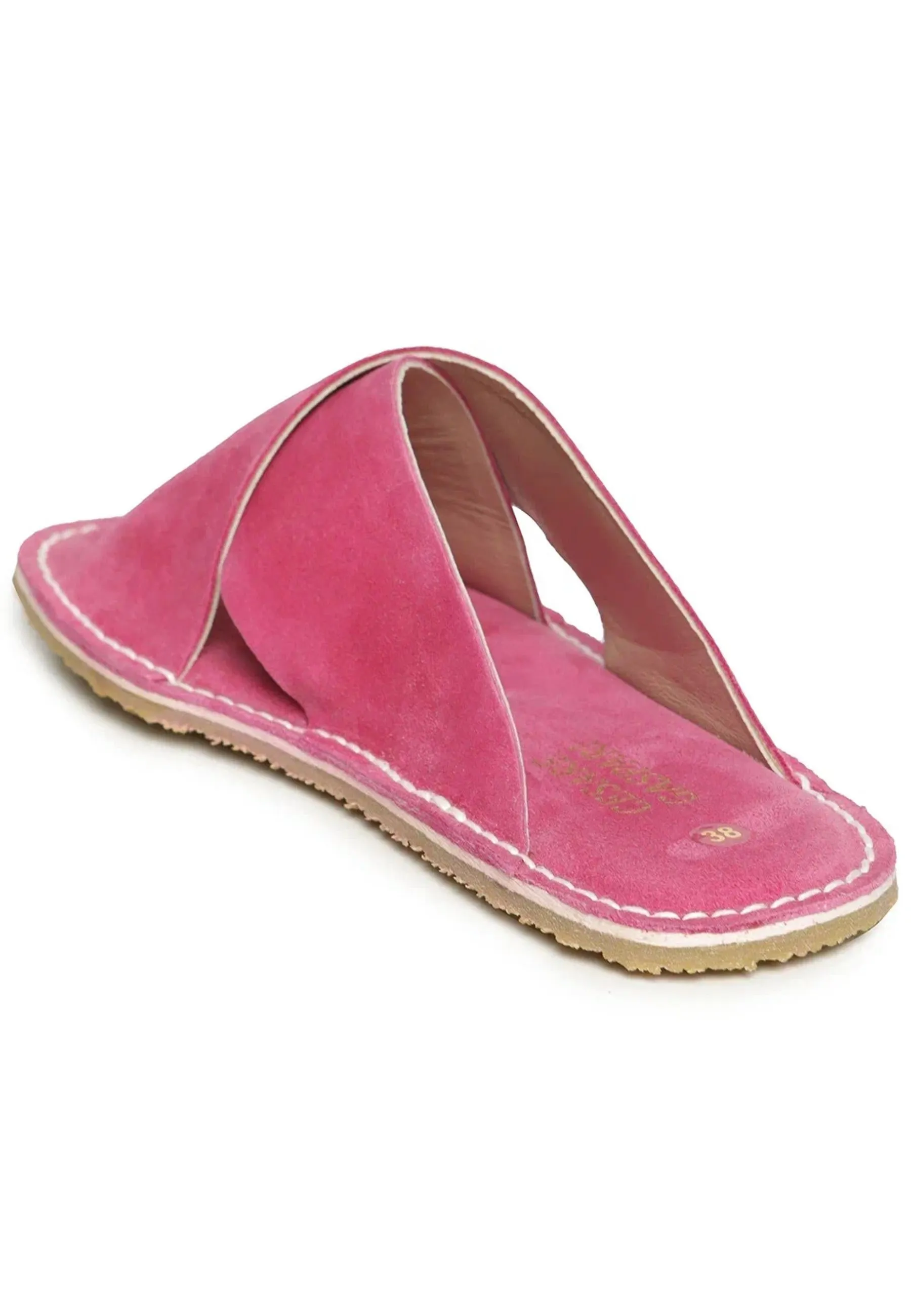 Suede Cross-Strap Slides Starsun - Pink