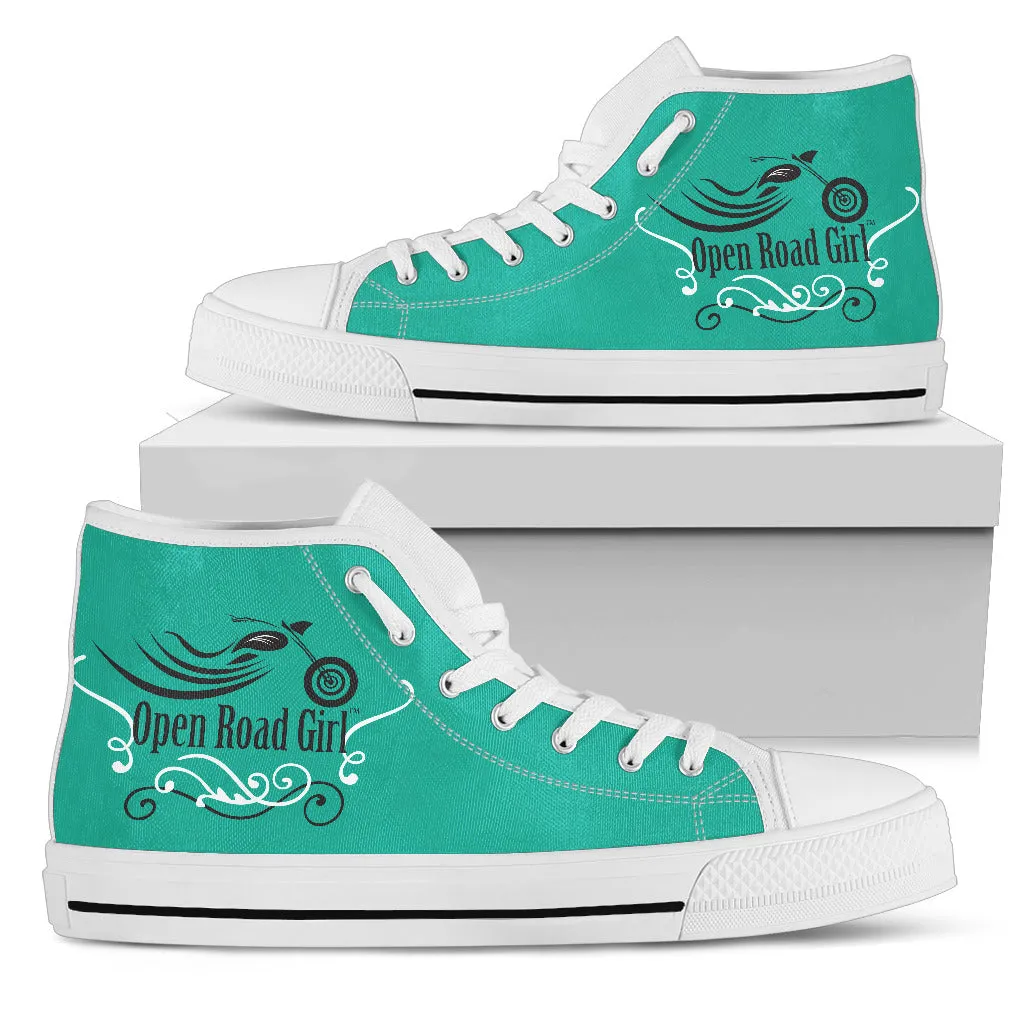 Teal "Open Road Girl" Women's High Top Sneakers